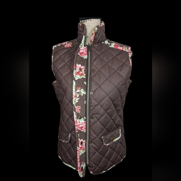 Matilda Jane Sydney reversible quilted and corduroy floral Small Vest - Picture 4 of 16